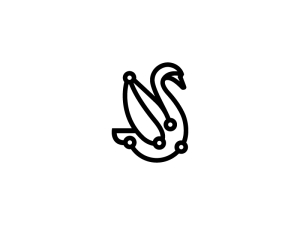 Modern Black Swan Logo