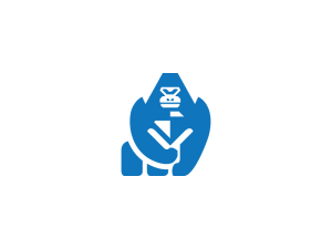 Blaues Gorilla-Logo