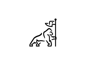 Logotipo del gorila de espalda plateada negro