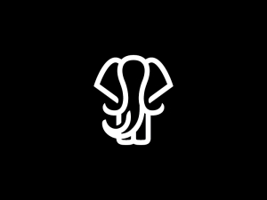 Logo mignon d'éléphant blanc