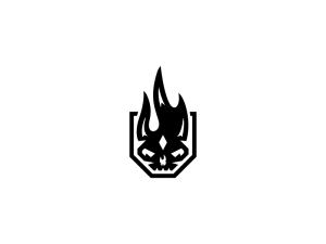Logotipo de calavera de demonio negro