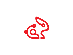 Logo de lapin rouge moderne