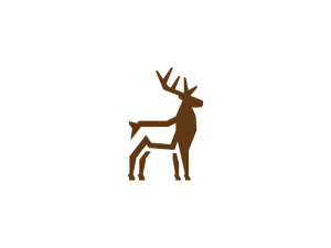 Logo de cerf brun frais