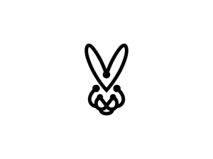 Logotipo fresco del conejito negro