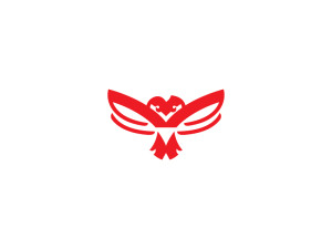 Logotipo lindo del búho rojo