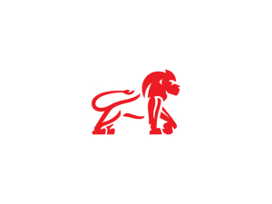 Logotipo fresco del león rojo