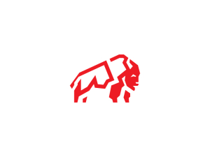 Gran logotipo de bisonte rojo