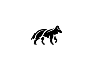 Logotipo De Lobo Negro Genial