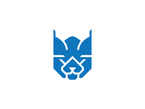 Logotipo de lince azul fresco