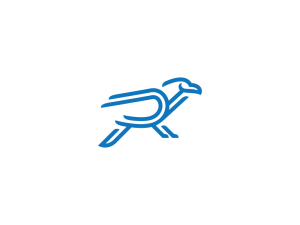Logotipo del águila azul genial