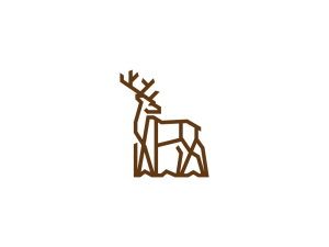 Logo de cerf brun audacieux