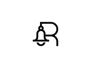 Minimalistisches Glockenlogo mit dem Buchstaben R