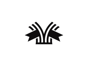Logotipo moderno del libro letra V