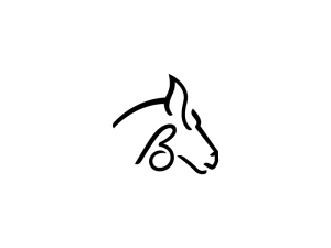 Logo de cheval noir à tête élégante