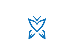 Blaues Liebes-Schmetterlings-Logo