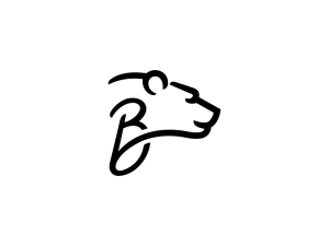 Logo tête d'ours noir