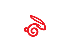 Logotipo De Conejo Rojo Genial