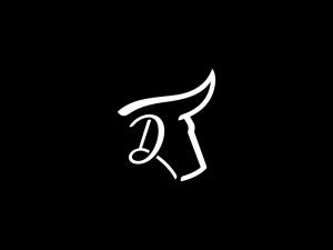 White Head Of Bull Logo