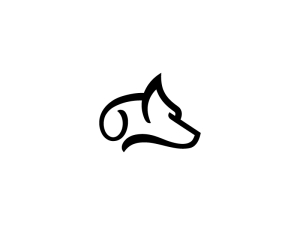 Logotipo de cabeza de lobo negro