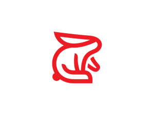 Logotipo De Conejo Conejito Rojo