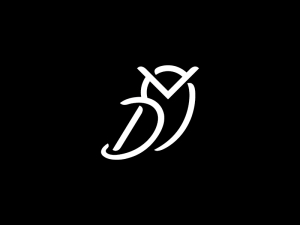 Logo de hibou blanc frais
