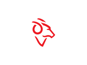 Logotipo De Cabra Cabeza Roja