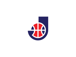 Basketball-Logo mit Buchstabe J