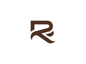 Logotipo minimalista de la letra R del águila