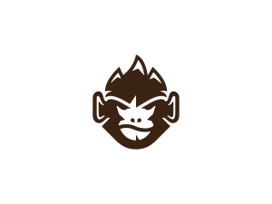 Logotipo De Mono Cabeza Marrón