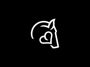 Logo du cheval de soins blanc