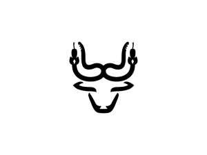 Logotipo De Toro Serpiente Médica
