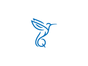 Logotipo De Colibrí Azul Fresco