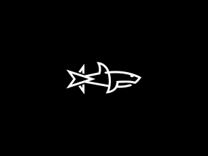 Logo de requin stellaire blanc
