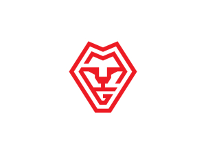 Logotipo del león cabeza roja