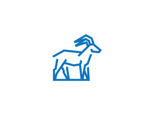 Logo de chèvre de montagne bleue