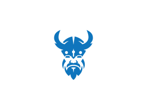 Auffälliges blaues Wikinger-Logo