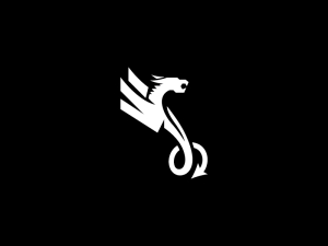 Logotipo fresco del dragón blanco