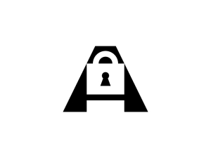 Buchstabe A Vorhängeschloss-Logo
