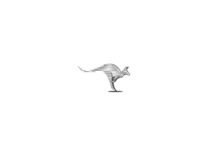 Logotipo de la línea canguro saltando