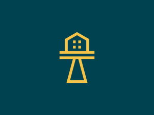 Logo de la lettre T de la maison minimaliste