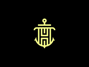 Letter H Anchor Pillar Logo
