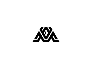 Logotipo del monograma de la corona de la letra M o Am