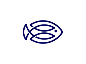 Logotipo De Lineart De Pescado
