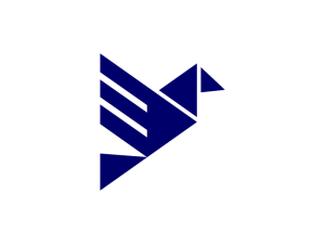 Logotipo geométrico de pájaro