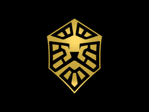 Logotipo futurista de león