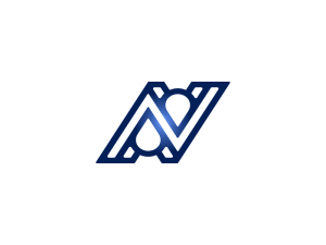 Letter N Pin Droplet Logo