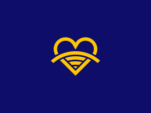 Logotipo De Wifi De Amor Simple