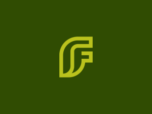 حرف F شعار الورقة الطبيعية