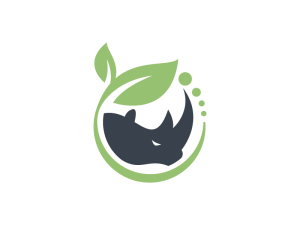 Logo de feuilles de rhinocéros