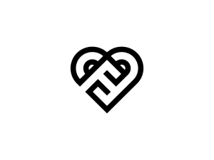 Letter F Love Logo